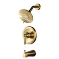 thumbnail image 1 of Wowow Single Handle 5-Spray Tub and Shower Faucet 1.8 GPM with High Pressure Showerhead in Brushed Gold Valve Included, 1 of 7