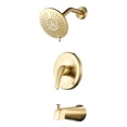 thumbnail image 1 of Wowow Single Handle 5-Spray Tub and Shower Faucet 1.8 GPM with High Pressure Showerhead in Gold (Valve Included), 1 of 7