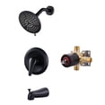 thumbnail image 1 of Wowow Single Handle 5-Spray Tub and Shower Faucet 1.8 GPM with High Pressure Showerhead in Oil Rubbed Bronze (Valve Included), 1 of 8