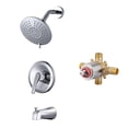 thumbnail image 1 of Wowow Single Handle 5-Spray Tub and Shower Faucet 1.8 GPM with High Pressure Showerhead in Polished Chrome (Valve Included), 1 of 8