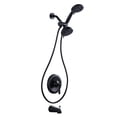 thumbnail image 1 of Wowow Single Handle 7-Spray Patterns Tub and Shower Faucet 1.8 GPM with Handheld Shower in Black (Valve Included), 1 of 8
