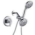 thumbnail image 1 of Wowow Single-Handle 7-Spray Shower Faucet 1.8 GPM with Dual Shower Adjustable Heads in Polished Chrome (Valve Included), 1 of 8