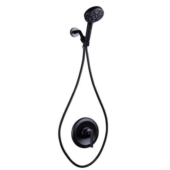 Wowow Single Handle 7-Spray Wall Mount Shower Faucet 1.8 GPM with Adjustable Head in Oil Rubbed Bronze (Valve Included)