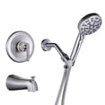 thumbnail image 1 of Wowow Single Handle 8-Spray Shower Faucet 1.8 GPM with Handheld Shower and Tub Spout High Pressure in Brushed Nickel, 1 of 7