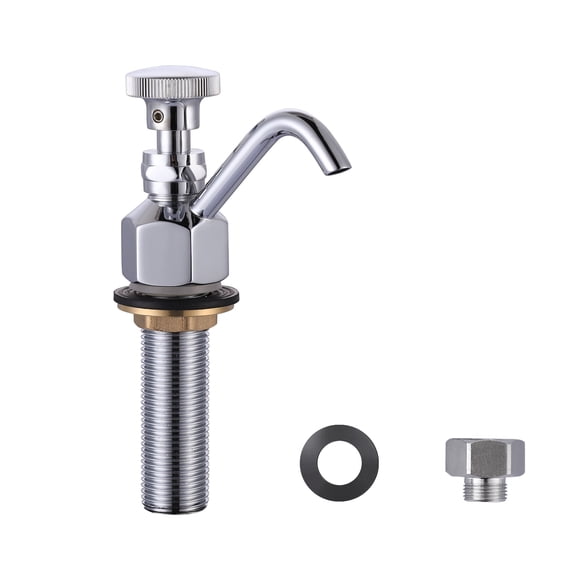 Wowow Single Handle Deck Mount Standard Kitchen Faucet, Commercial Dipper Well Faucet Set in Polished Chrome
