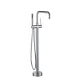 thumbnail image 1 of Wowow Single-Handle Freestanding Tub Faucet Floor Mount Bathtub Filler with Hand Shower in Brushed Nickel, 1 of 6