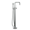thumbnail image 1 of Wowow Single-Handle Freestanding Tub Faucet Floor Mount Bathtub Filler with Hand Shower in Chrome, 1 of 7