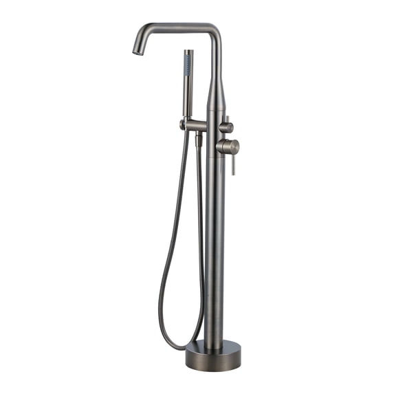 Wowow Single Handle Freestanding Tub Faucet with Hand Shower in Antique Bronze