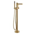 thumbnail image 1 of Wowow Single Handle Freestanding Tub Faucet with Hand Shower in Brushed Gold, 1 of 8