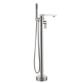 thumbnail image 1 of Wowow Single Handle Freestanding Tub Faucet with Hand Shower in Brushed Nickel, 1 of 4