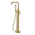 thumbnail image 1 of Wowow Single Handle Freestanding Tub Faucet with Hand Shower in Gold, 1 of 3