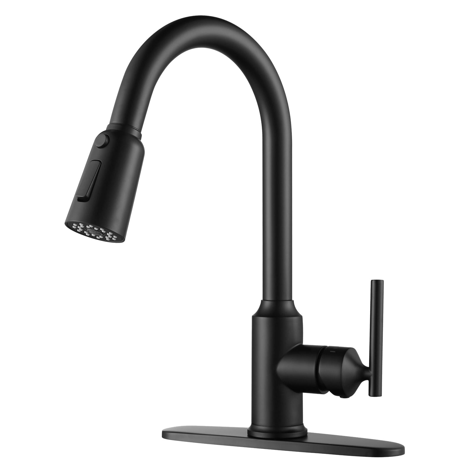 Wowow Single Handle Kitchen Sink Faucet Matte Black Kitchen Faucet with Pull Down Sprayer