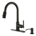 thumbnail image 1 of Wowow Single Handle Pull Down Sprayer Kitchen Faucet with Soap Dispenser, Oil Rubbed Bronze, 1 of 9