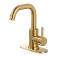 thumbnail image 1 of Wowow Single Handle Stainless Steel Bar Faucet with Supply Lines and Deckplate in Gold, 1 of 9