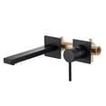 thumbnail image 1 of Wowow Solid Brass Single Handle Wall Mounted Bathroom Faucet with Rough-In Valve in Matte Black, 1 of 8