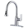 thumbnail image 1 of Wowow Stainless Steel 3-Functions Single-Handle Pull Down Sprayer Kitchen Faucet with Deck Plate in Polished Chrome, 1 of 5