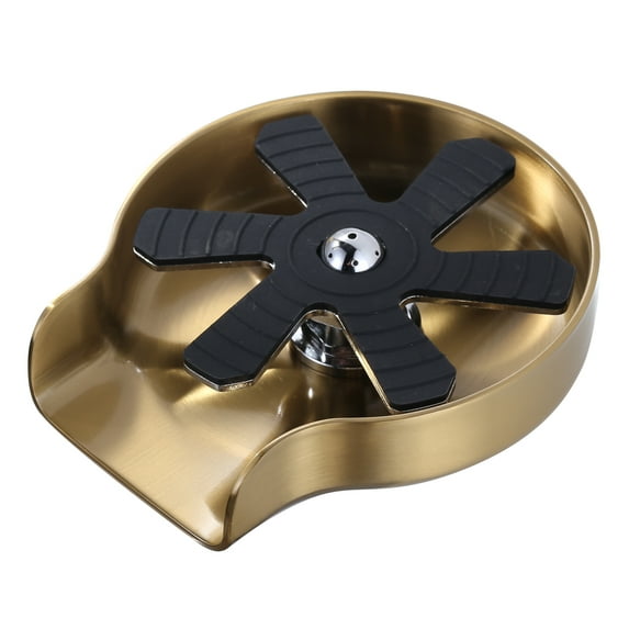 Wowow 6.3 in. Stainless Steel 360° Rotating Baby Bottle Washer High-Pressure Glass Washer in Gold for Bar