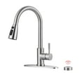 thumbnail image 1 of Wowow Touchless Single-Handle Pull Down Sprayer Kitchen Faucet, Mobile Motion Sensor Kitchen Sink Faucet in Brushed Nickel, 1 of 5