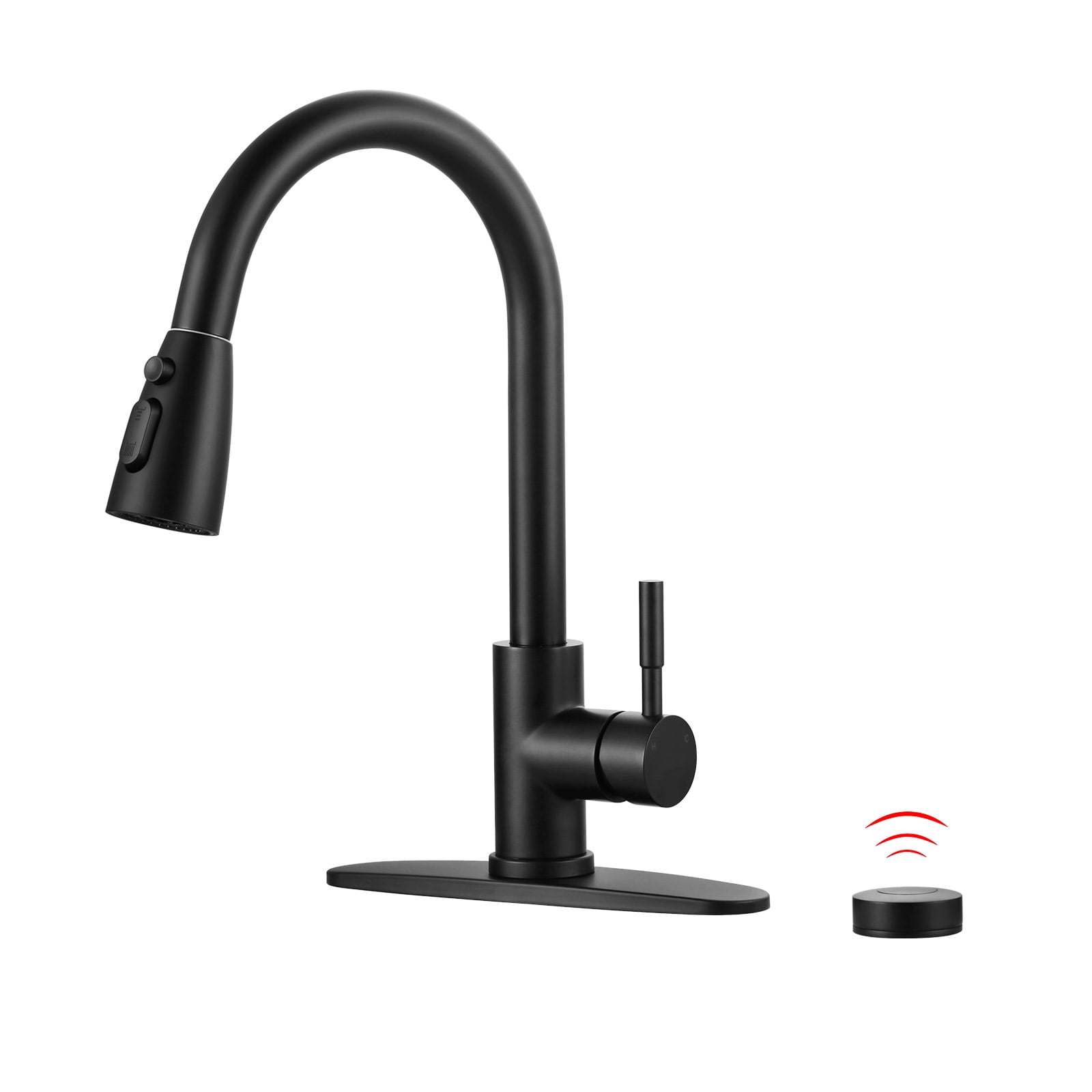 Matte Black Touchless Pull-Down Sprayer Kitchen Faucet with Sensor