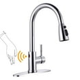 thumbnail image 1 of Wowow Touchless Single Handle Pull Down Sprayer Kitchen Faucet with Deck Plate in Polished Chrome, 1 of 5