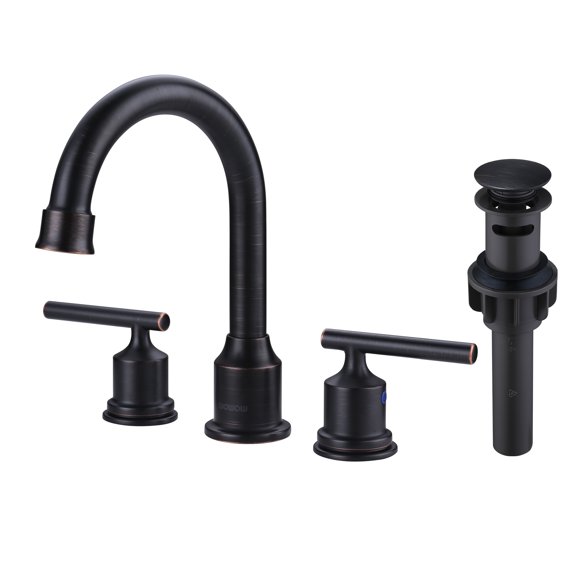 Wowow Two-Handle 8" Widespread Oil Rubbed Bronze Bathroom Faucet