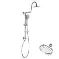 thumbnail image 1 of Wowow Wall Bar Shower Kit 1-Spray 8 in. Round Rain Shower Head with Hand Shower in Brushed Nickel (Valve Not Included), 1 of 8