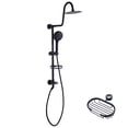 thumbnail image 1 of Wowow Wall Bar Shower Kit 1-Spray 8 in. Round Rain Shower Head with Hand Shower in Matte Black (Valve Not Included), 1 of 8