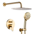thumbnail image 1 of Wowow Wall Mount Single Handle 7-Spray Shower Faucet 1.8 GPM with 12 in. Round Shower Head and Handheld Shower in Gold, 1 of 6