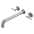 thumbnail image 1 of Wowow Wall Mount Tub Filler Brushed Nickel Bathtub Faucets with 12 in. Long Spout Reach and Brass Rough in Valve, 1 of 7