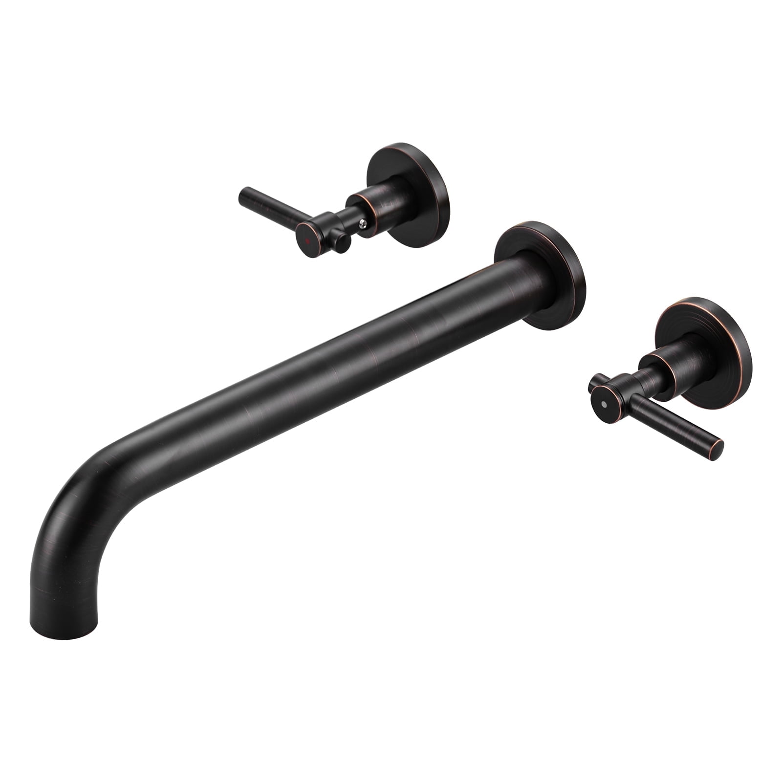 Wowow Wall Mount Tub Filler Faucets,High Flow Wall Mounted Bathtub Faucet with Two Handles and 12" Long Spout, Oil Rubbed Bronze