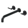 thumbnail image 1 of Wowow Wall Mount Tub Filler Matte Black Bathtub Faucets with 12 in. Long Spout Reach and Brass Rough in Valve, 1 of 8