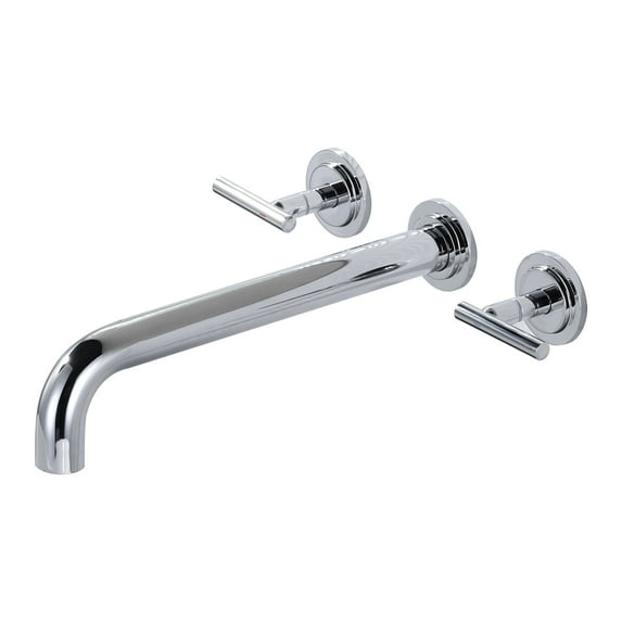 Wowow Wall Mount Tub Filler Polished Chrome Bathtub Faucets with 12 in. Long Spout Reach and Brass Rough in Valve