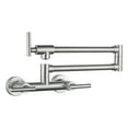 thumbnail image 1 of Wowow Wall Mounted Pot Filler with Hot Cold Water control Double Joint Swing Arm in Brushed Nickel, 1 of 5