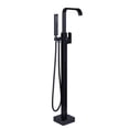 thumbnail image 1 of Wowow Waterfall Single-Handle Freestanding Tub Faucet with Hand Shower, Brass Floor Mounted Tub Faucet in Oil Rubbed Bronze, 1 of 7