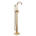 thumbnail image 1 of Wowow Waterfall Single-Handle Freestanding Tub Faucet with Handshower, Floor Mounted Tub Filler Faucet in Brushed Gold, 1 of 7