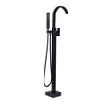 thumbnail image 1 of Wowow Waterfall Single-Handle Freestanding Tub Faucet with Handshower, Floor Mounted Tub Filler Faucet in Oil Rubbed Bronze, 1 of 5