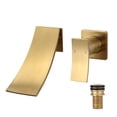 thumbnail image 1 of Wowow Waterfall Single Handle Wall Mounted Bathroom Faucet in Brushed Gold, 1 of 7