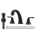 thumbnail image 1 of Wowow Widespread 2 Handle Bathroom Faucet with Pop Up Drain, Matte Black, 1 of 7