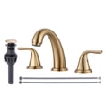 thumbnail image 1 of Wowow Widespread 2-Handle Bathroom Faucet in Gold for Bathroom Sink with Pop Up Drain, 1 of 6