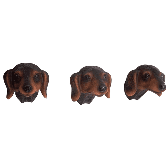 Wowser Brands Dachshund Delight Leash Hanger, Set of 3, Canine Wall Decor Set, 3.5 Inches