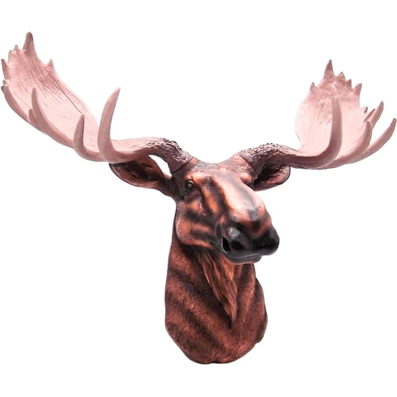 Wowser Brands Faux Moose Head, Rustic/Lodge Wall Hanging, Black, 18"L x 7.75"W x 13"H, 1 Count