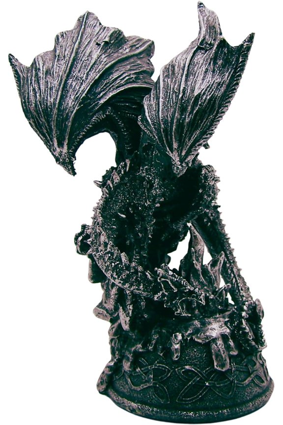 Flying Fire Medieval Resin Dragon Figurine, Gothic Home and Office Decor, 8 inches