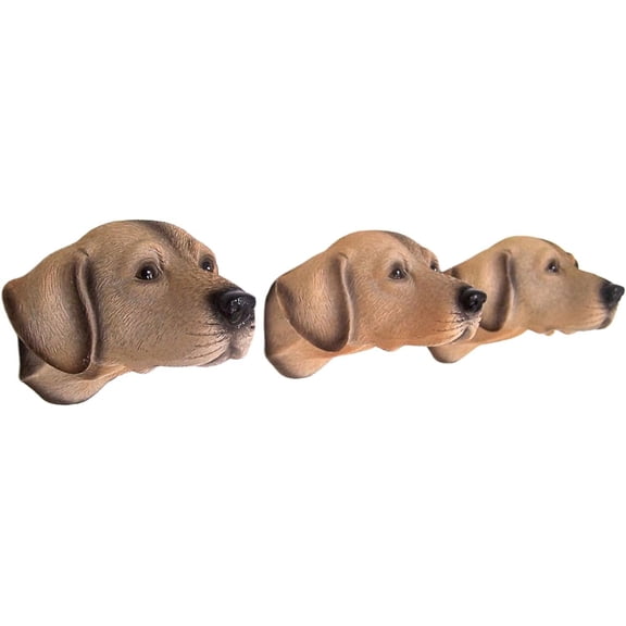 Wowser Brands Labrador Retriever Resin Leash Hanger, Set of 3, Canine Wall Decor Set, 3.5 Inches