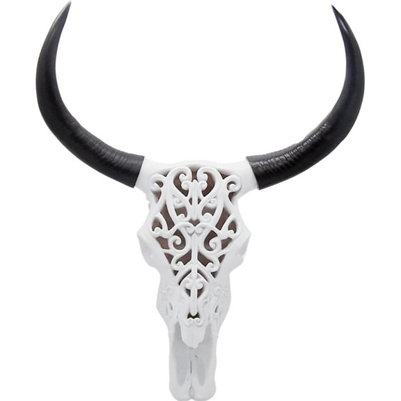 Wowser Brands Resin Cow Skull Home Decor, Skeleton Animal Head, 20.5 inches