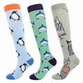 thumbnail image 1 of Wowstyle 3 Pairs Animals Compression Socks for Women – Anti-Fatigue Knee-Highs with Ultra-Soft Nylon Breathable, 360° Stretch Support for Nurses, Travelers & Gym Lovers, 1 of 5