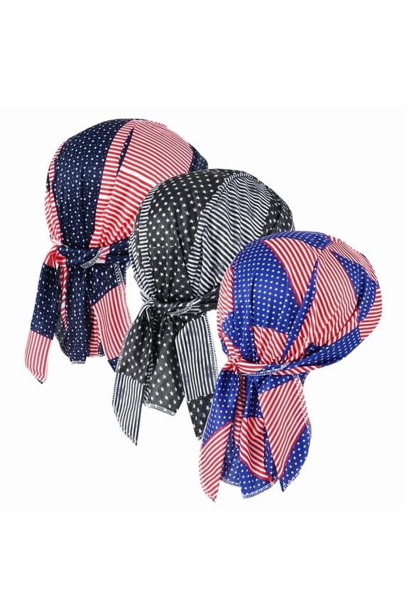 3 Pack Do Rags for Men Skull Cap Bandana Hat Breathable Helmet Linner Beanie