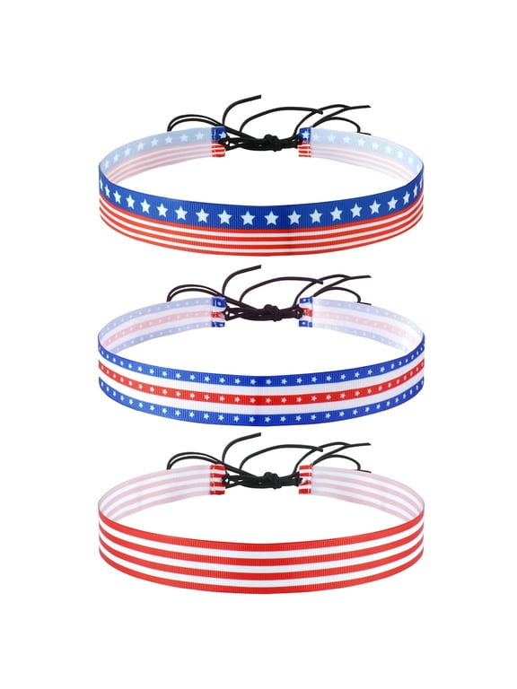 3 Pcs American Flag Cowboy Hat Band for Men Women Patriotic Western Cowgirl Hat Band 4th of July Red White Blue Replacement Fedora Panama Festival Headband