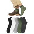 thumbnail image 1 of Wowstyle 5 Pairs Men's Cotton Athletic Socks Thin Mid Tube Mesh Ankle Socks Size 10-13, 1 of 7