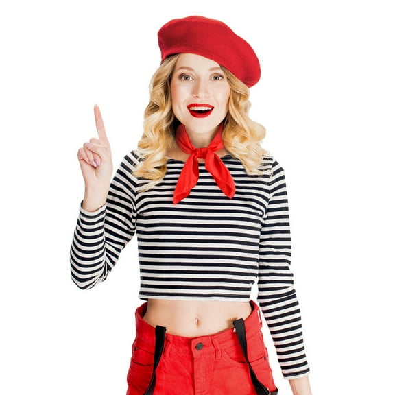 Wowstyle Beret Hats for Women Fashion Wool French Beret Chic Paris Cabbie Artist/Painter Caps, Red