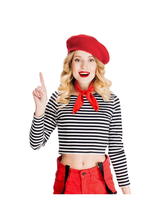 Beret Hats for Women Fashion Wool French Beret Chic Paris Cabbie Artist/Painter Caps, Red